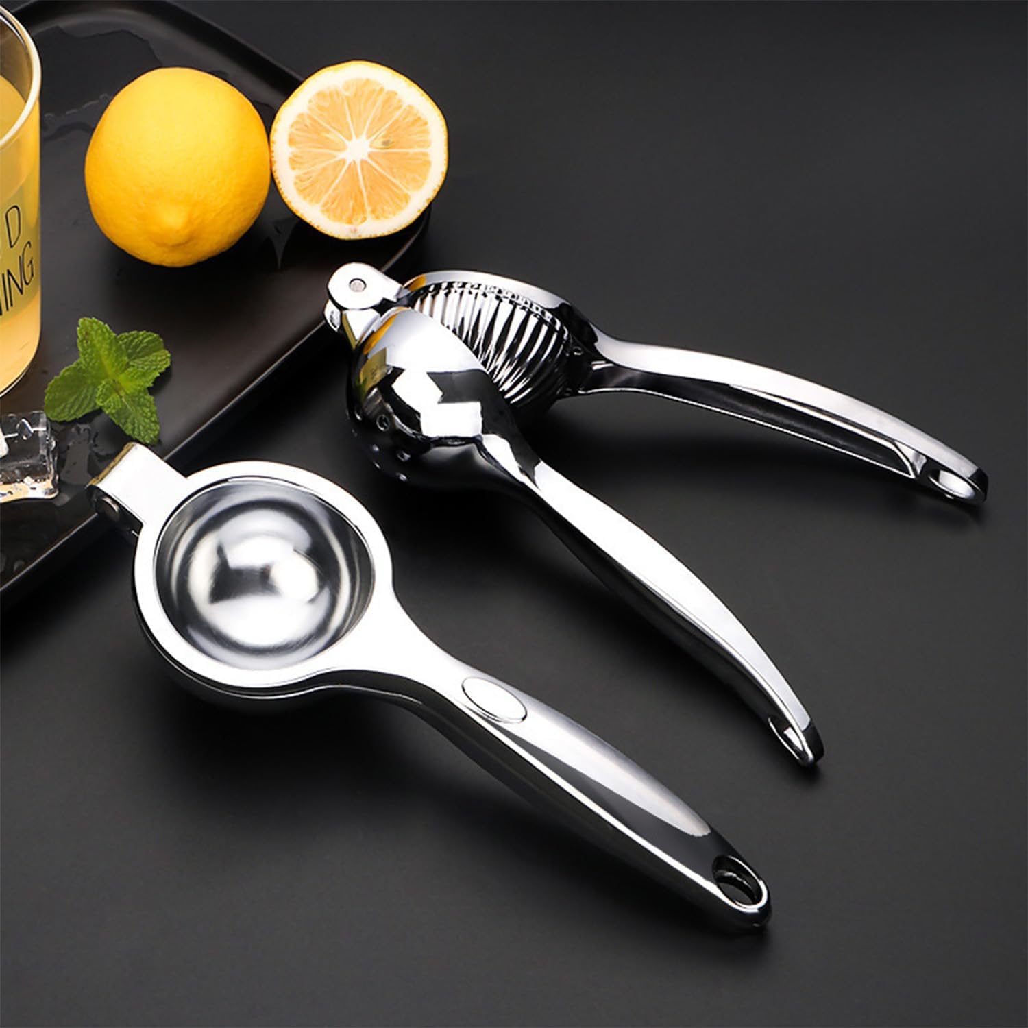Jeiibrzui Manuelle Zitruspresse – Edelstahlkonstruktion – Maximale Saftausbeute – Für Zitronen, Limetten Und Orangen – Ergonomisches Design – Leicht Zu Reinigen – Ideal Für Zuhause, Camping Und Partys