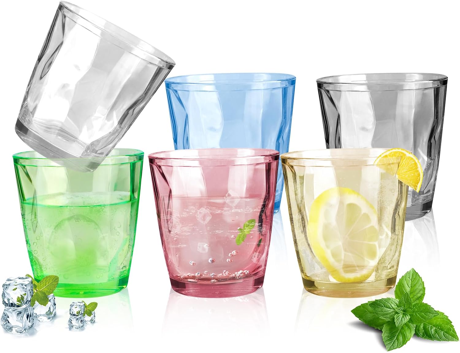 Jeiibrzui Set Mit 6 Farbenfrohen, Stapelbaren Plastikbechern – 330 Ml, Unzerbrechlich, Acryl – Bpa-frei – Ideal Für Picknicks Und Kindergeburtstage