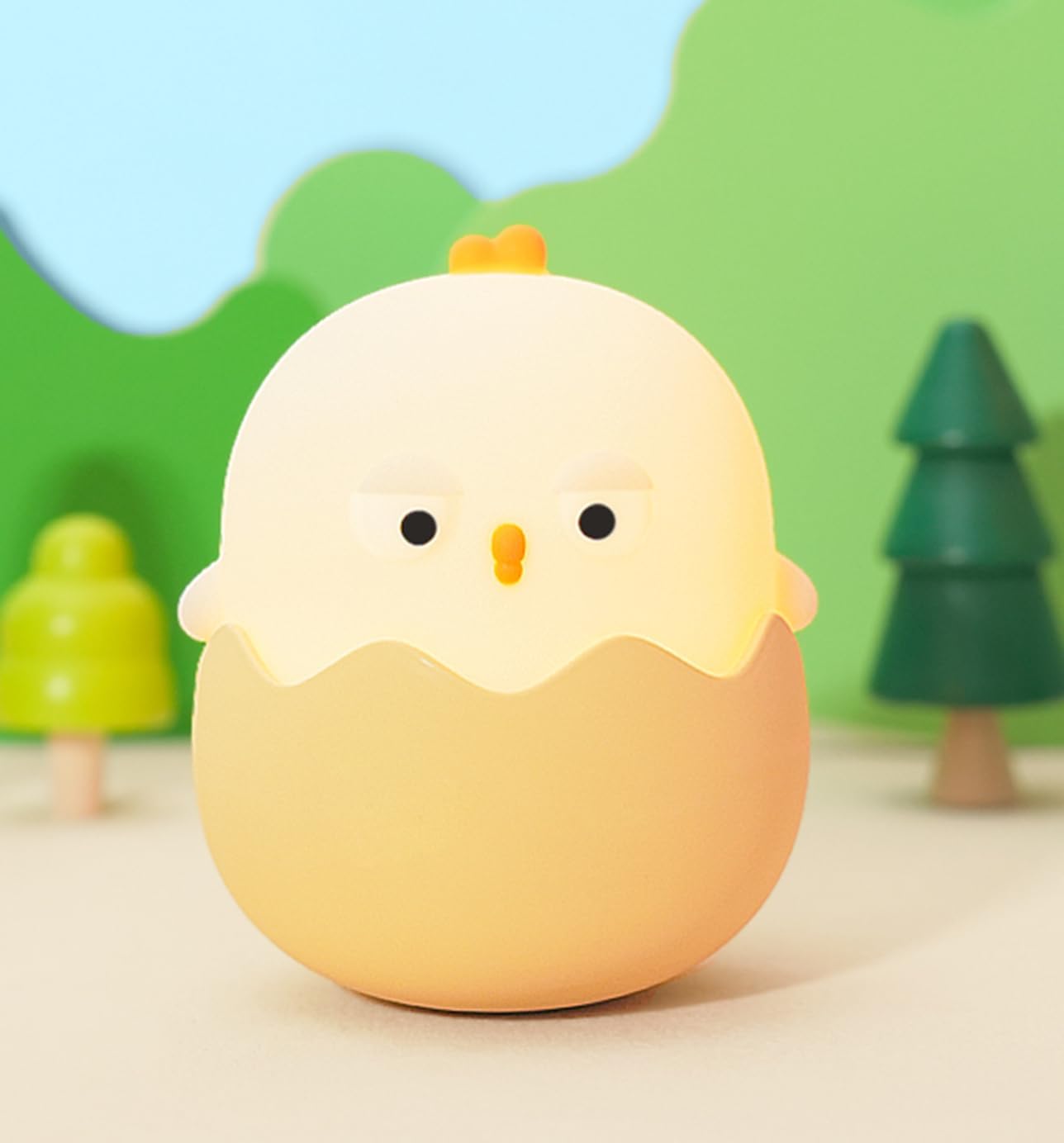 Jeiibrzui Silikon-nachtlicht Für Kinder – Eierschalen- Und Küken-design – Dimmbare Touch-led – Wiederaufladbarer 1200-mah-akku – Sicheres Nachtlicht Fürs Babyzimmer