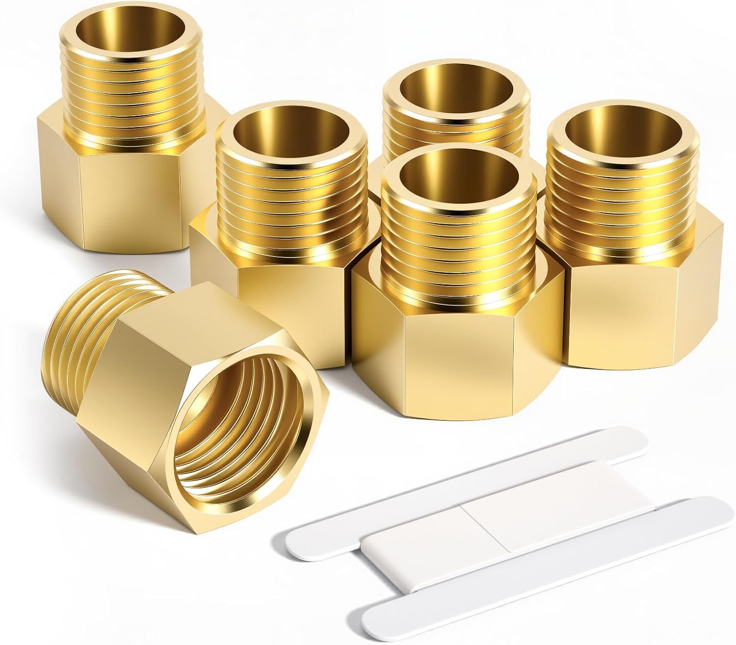 Reduzierstück Aus Messing, 1/2" Innengewinde X 1/8" Außengewinde (bsp) – 6er-pack – Innensechskant
