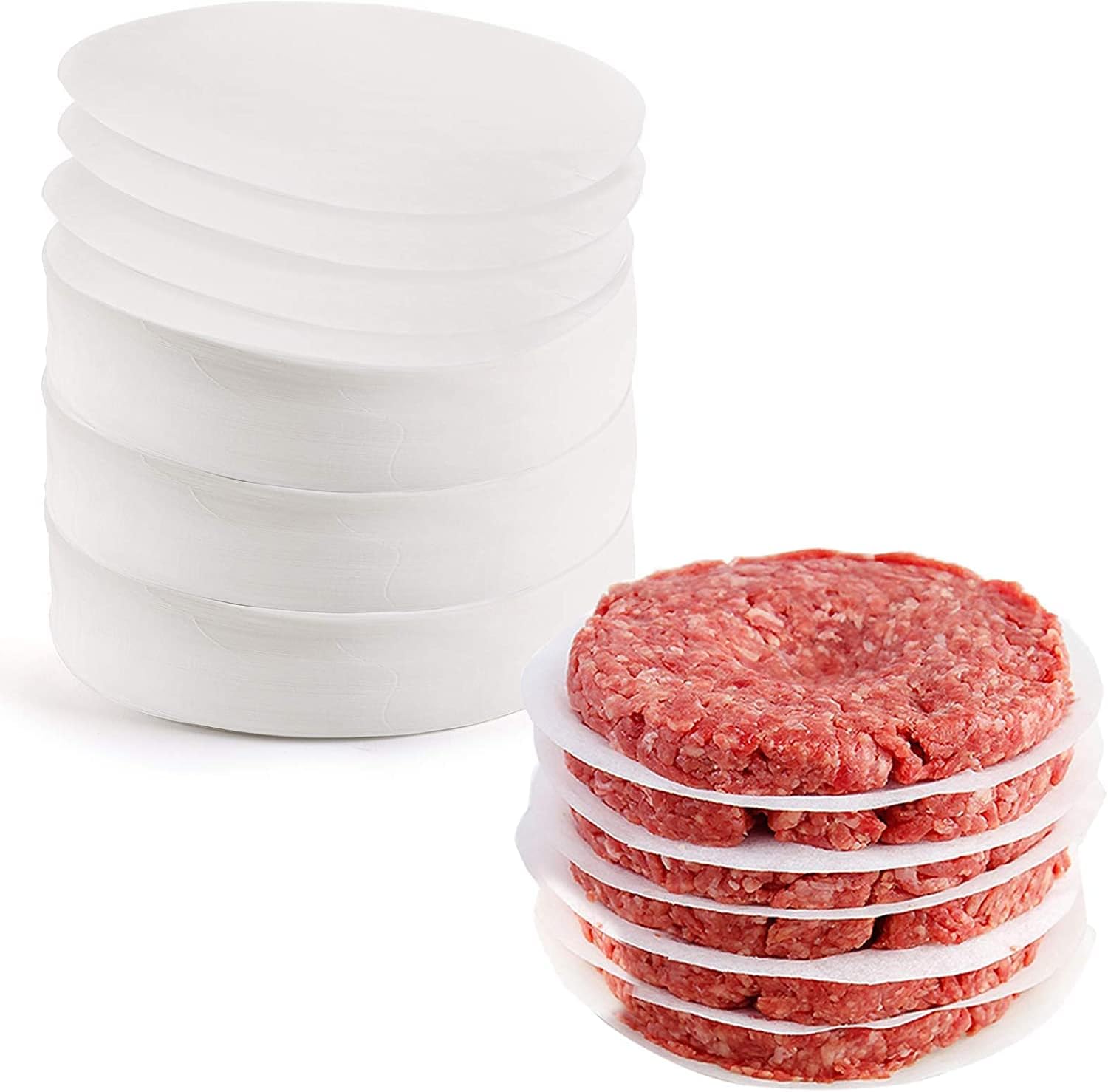 Jeiibrzui Backpapier Für Hackfleisch – 11,4 Cm – 1500 Blatt – Antihaft-wachspapier – Rundes Back- Und Gefrierpapier – Naturbraun