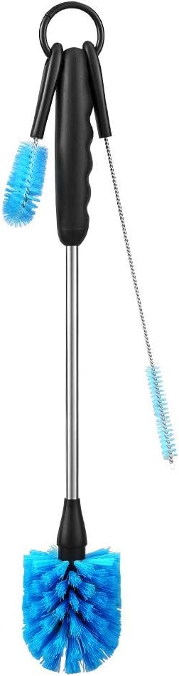 Jeiibrzui Flaschenbürsten-set – 3-teiliges Reinigungsset Mit Langem Griff – Nylonbürsten Für Isolierflaschen, Gläser Und Flaschen Mit Schmalem Hals – Edelstahl Und Bpa-frei – Ideal Für Küche Und Campi
