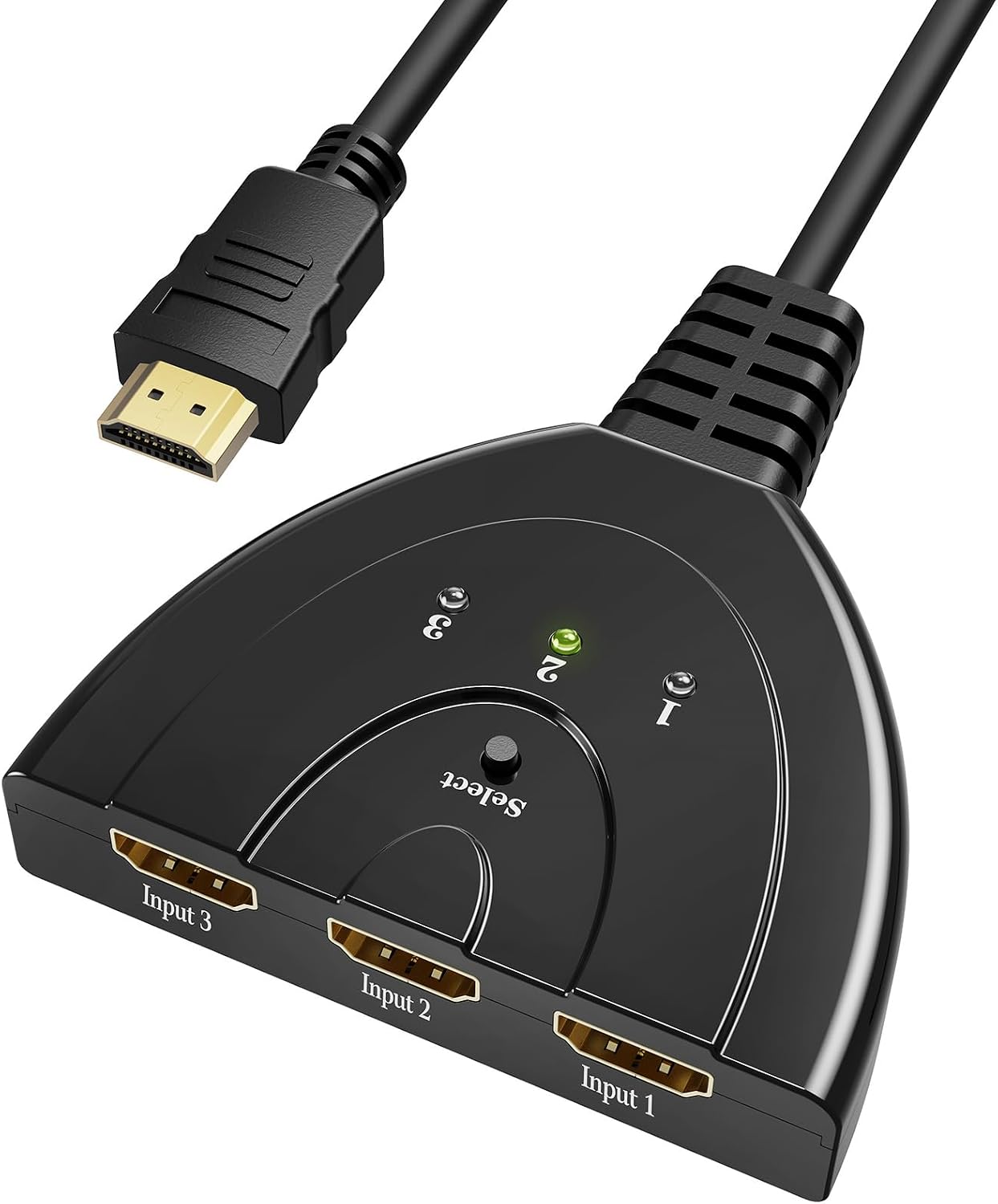 Jeiibrzui 3-in-1-switch – 4k Uhd Mit 30 Hz Und Full Hd 1080p Mit 60 Hz – 3 Eingänge Auf 1 Ausgang Mit Manuellem Schalter – Kompaktes Design Ohne Externes Netzteil Für Gaming Und Heimkino