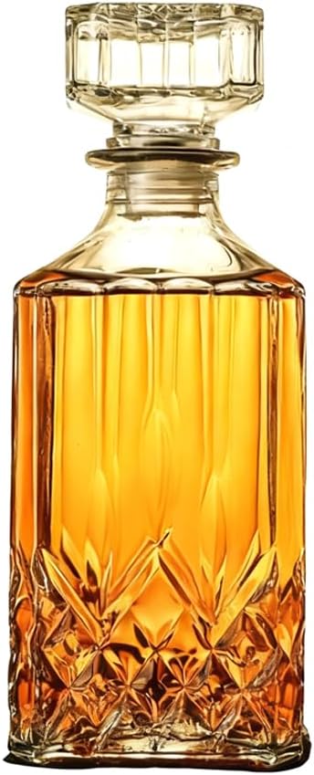 Jeiibrzui Whiskykaraffe Aus Glas – 950 Ml – 1 Stück – Mit Luftdichtem Verschluss – Für Whisky, Wodka, Bourbon, Scotch, Brandy, Tequila Und Rum – Ideal Für Hausbars, Partys Und Als Geschenk