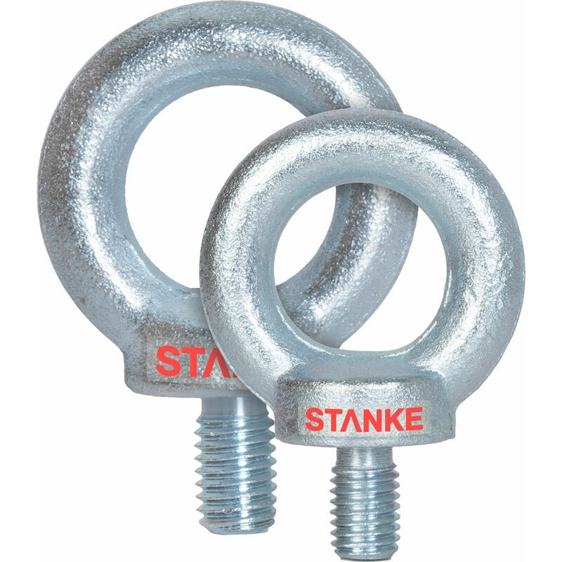 Seilwerk Stanke 5x Verzinkte Ringschraube M8, Hebeöse Mit Schulter Und 8 Mm Schaft