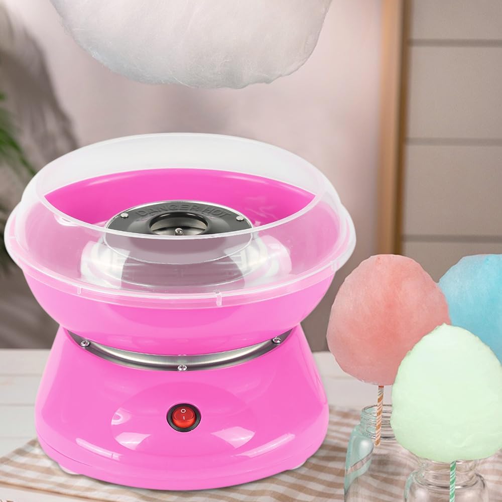 Jeiibrzui Zuckerwattemaschine – Kompaktserie – 500 Watt – 220 V (eu) – Inklusive Stäbchen – Rosa – Für Kindergeburtstage Und Den Heimgebrauch
