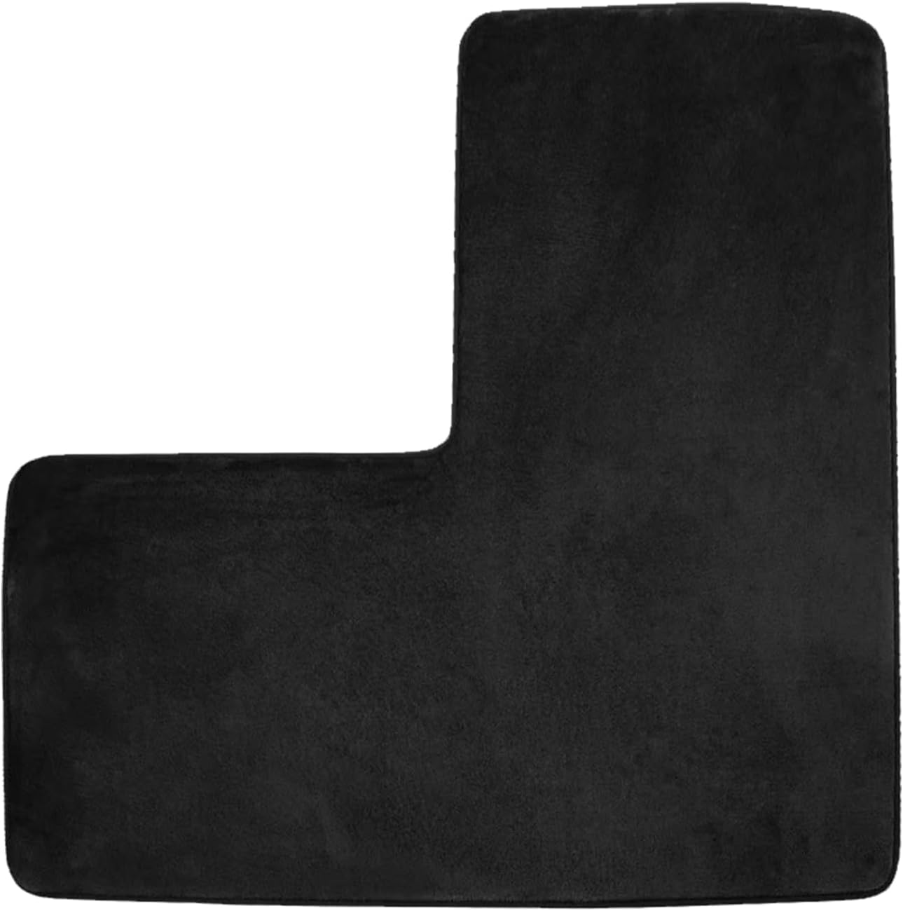 L-förmige Badematte – 1 Stück – Korallenvelours – Rutschfest Und Saugfähig – Für Bad Und Dusche – Schwarz, 80 X 80 Cm