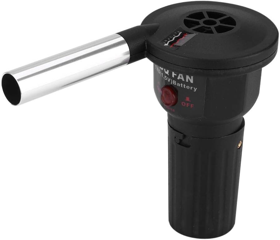 Grillventilator – 1 Stück – Kunststoff Und Edelstahl – Schnelle Holzkohlezündung – Für Picknicks Und Camping – Schwarz, 16,5 Cm