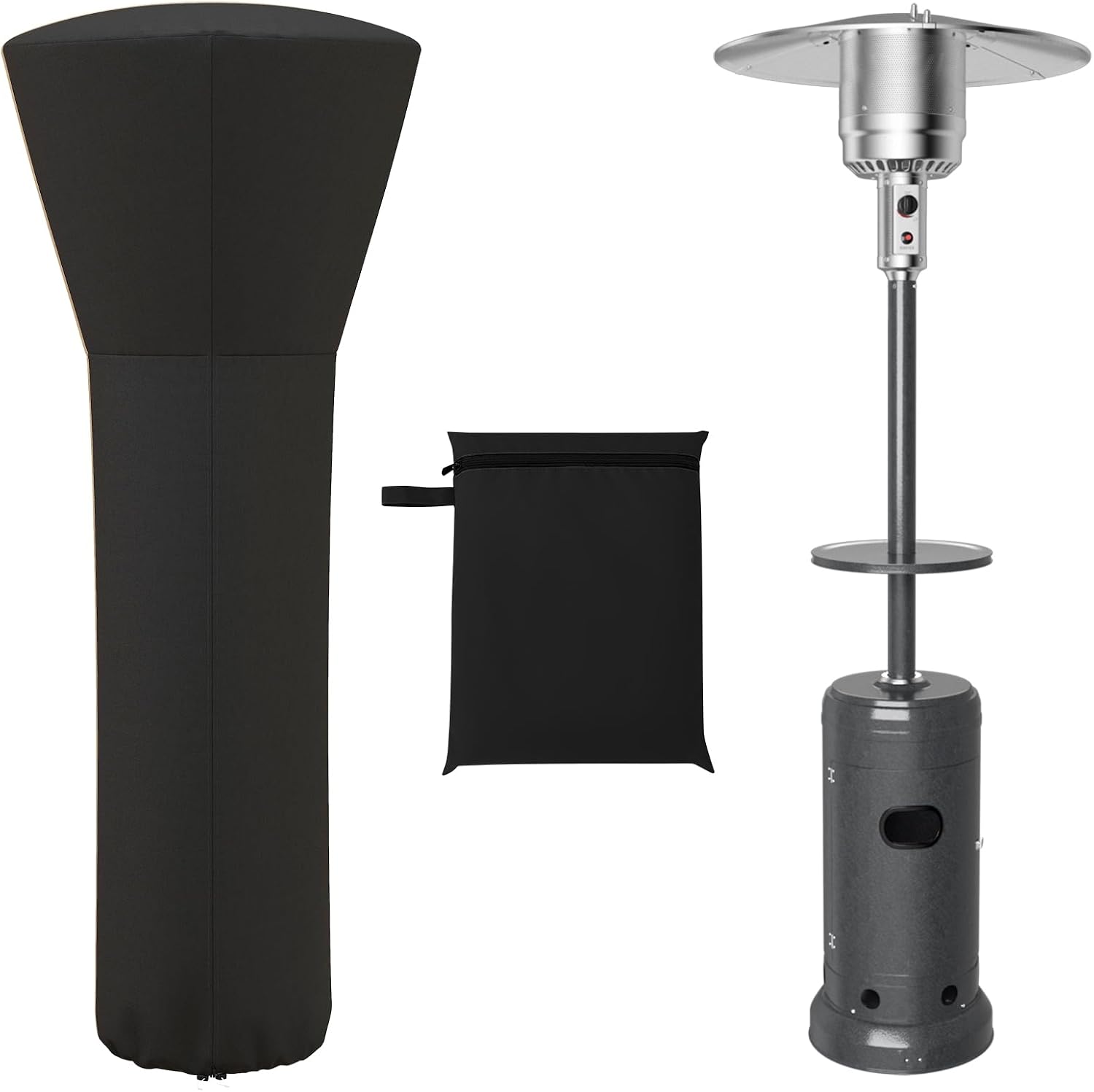 Terrassenheizstrahler-abdeckung – 1-teilig – 210d Oxford-gewebe – Wasserdicht Mit Reißverschluss – Schutz Für Den Außenbereich – 220 X 86,5 X 48,5 Cm, Schwarz