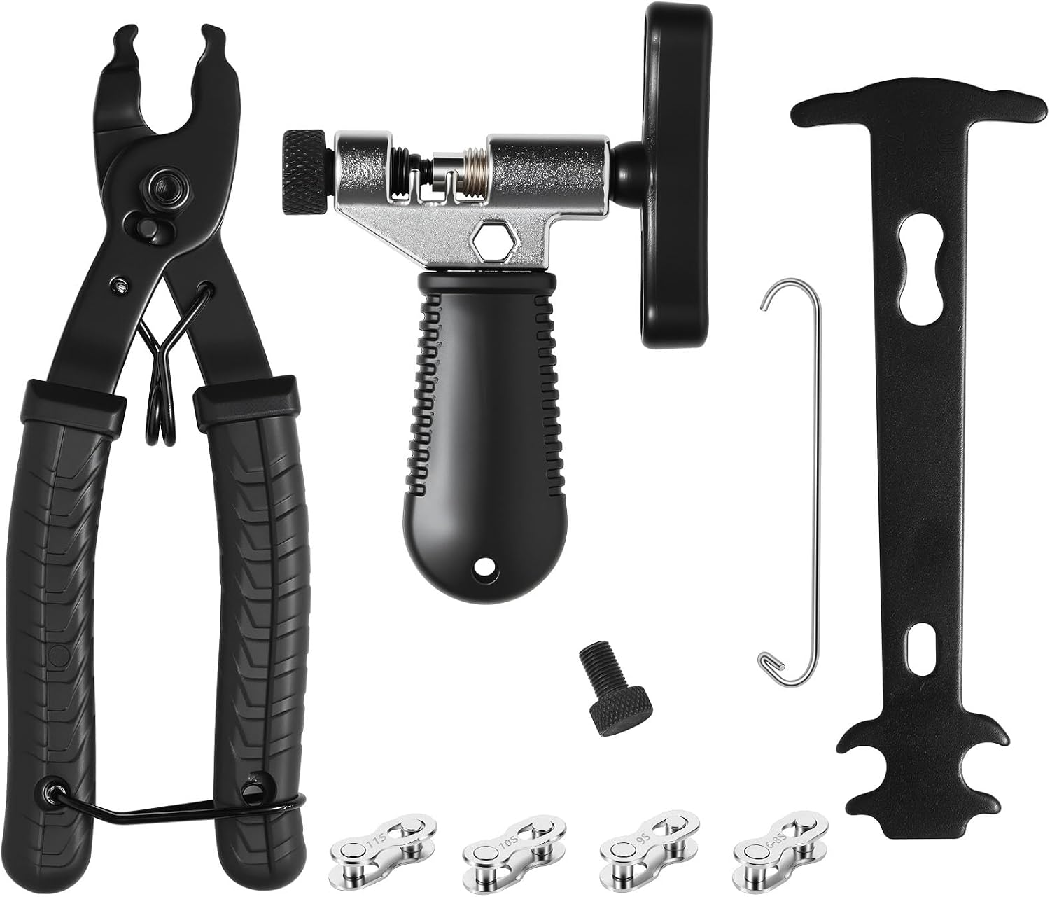 Fahrradketten-reparaturset – 5-teilig – Stahl – 6–12-fach – Werkzeug Für Fahrradwartung – Schwarz