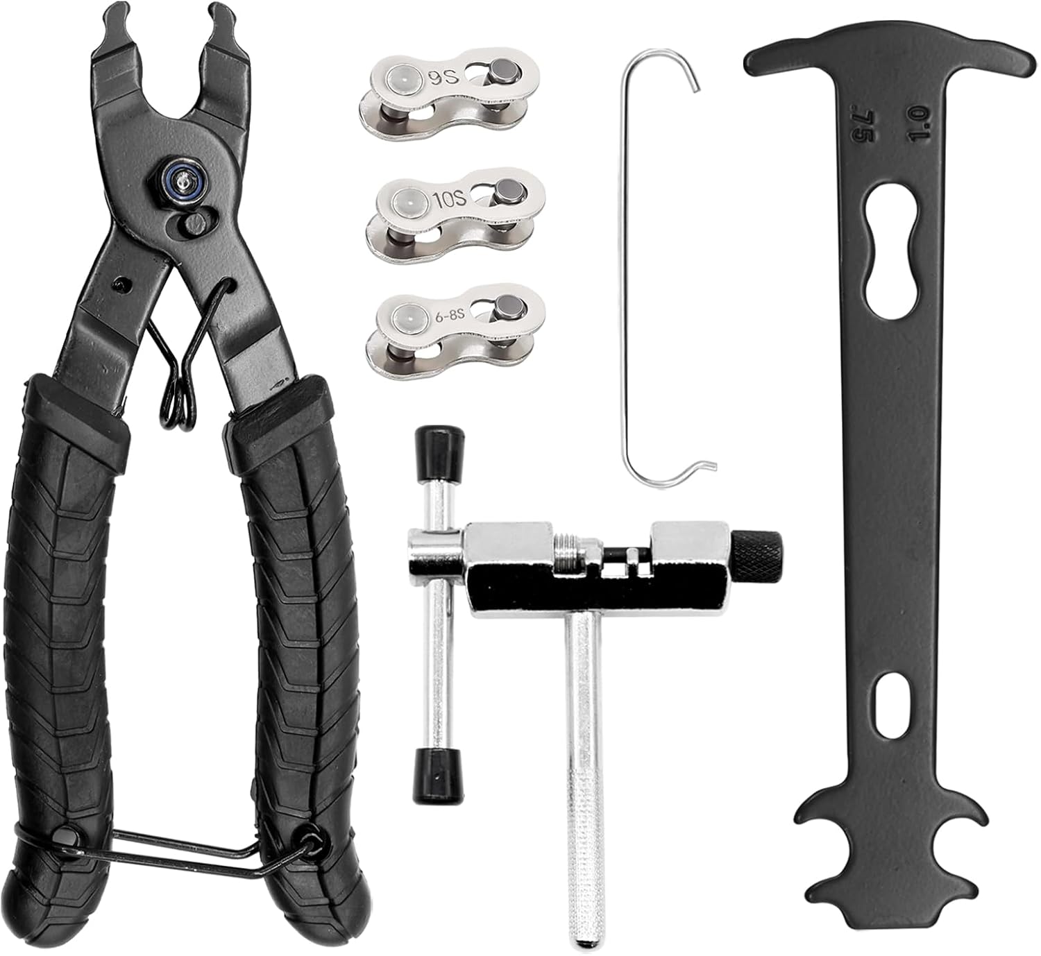 Fahrradketten-reparaturset – 10-teilig – Stahl – Zum Kürzen Und Messen – Für 6- Bis 12-gang-fahrräder – Schwarz