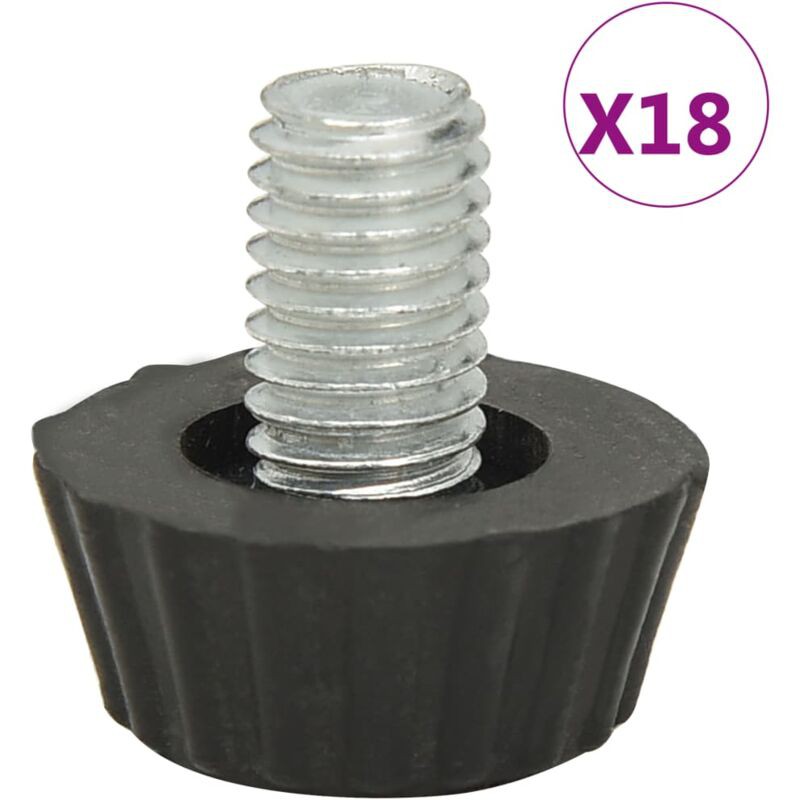 Verstellbare Möbelfüße M8, 18 Stück, Schwarz, Vidaxl
