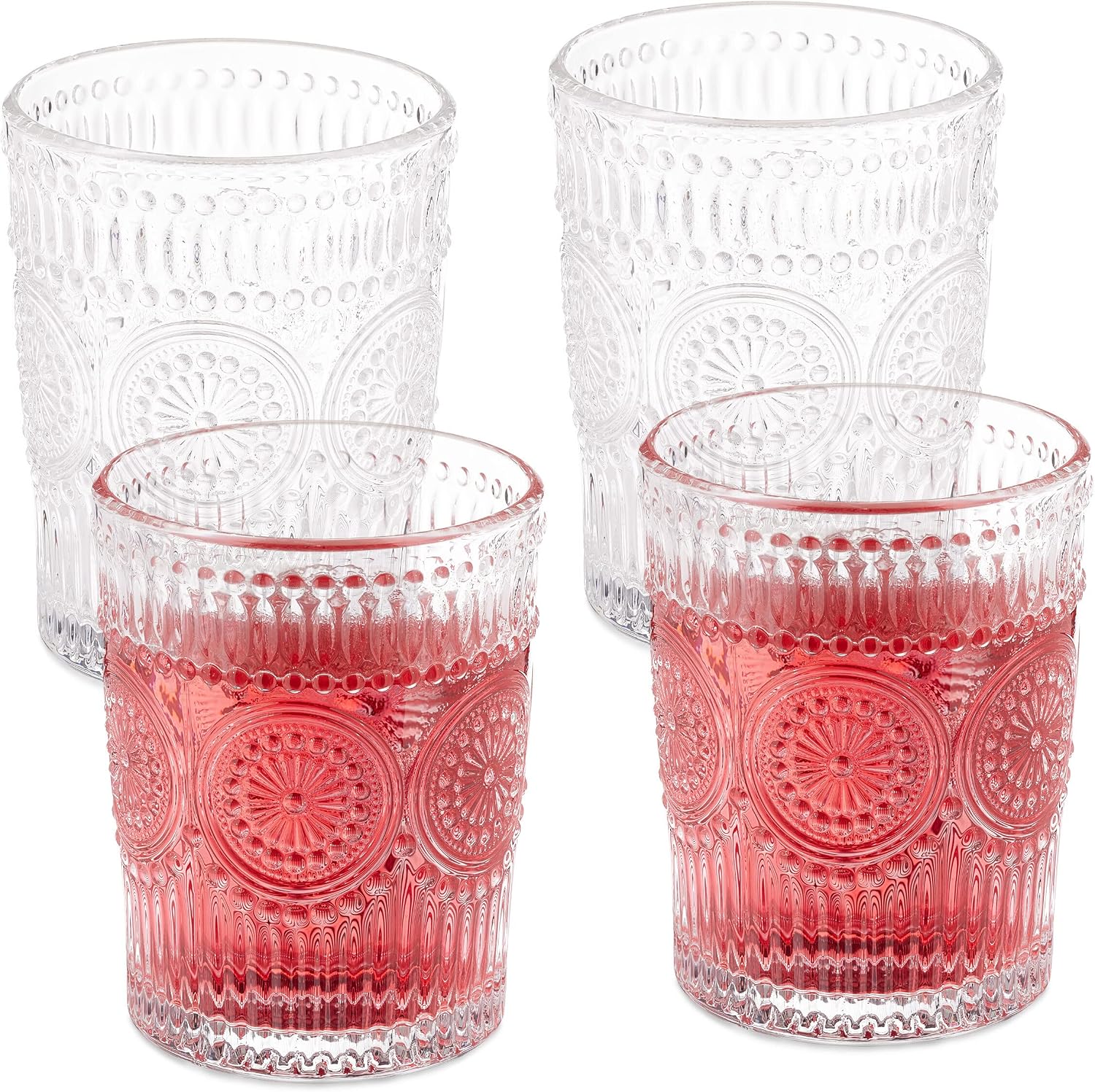 Jeiibrzui Becher – 300 Ml – 4er-set – Transparent – Für Wasser, Saft Und Cocktails – Spülmaschinenfest