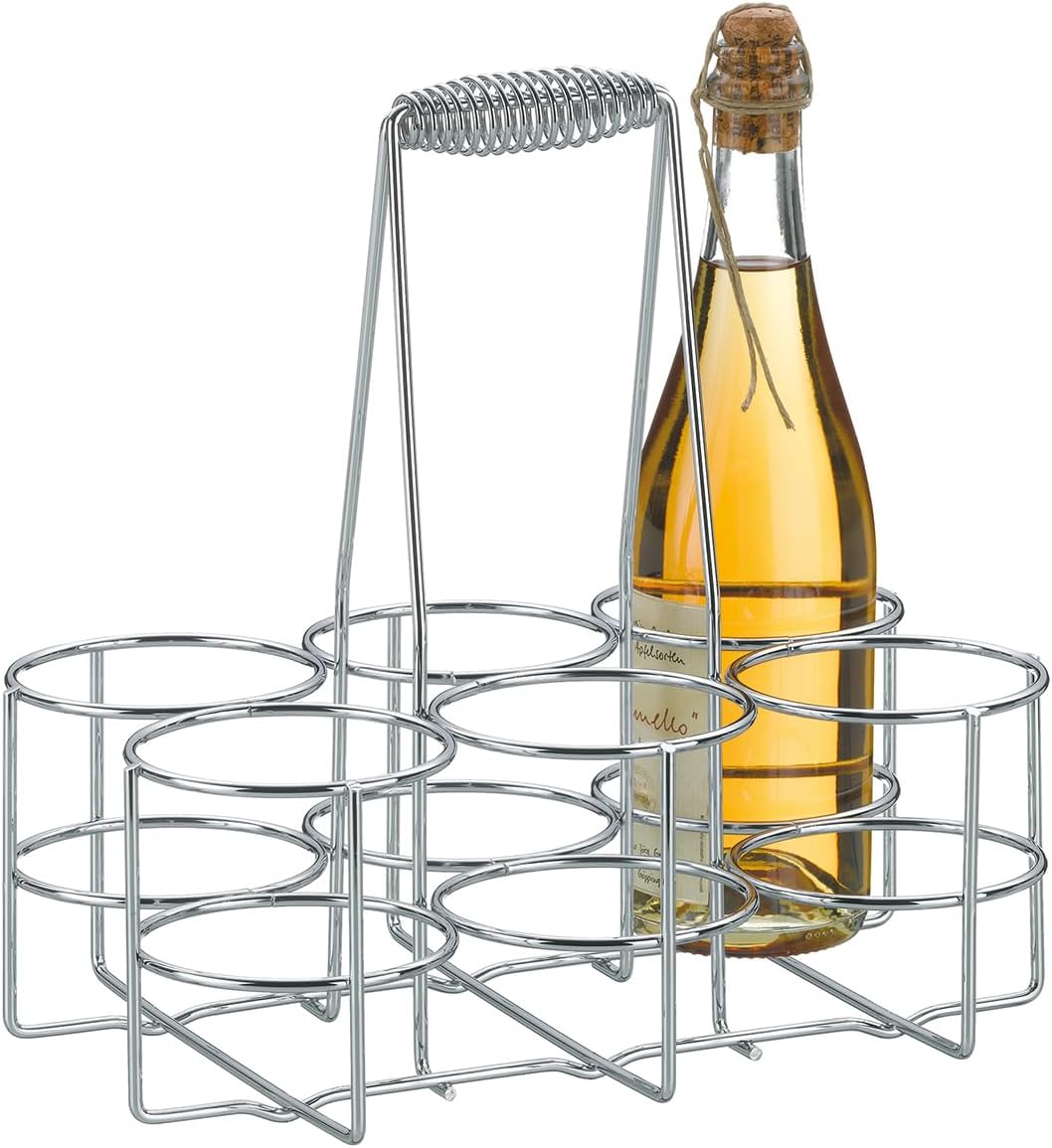 Jeiibrzui Flaschenhalter Für 6 Flaschen – Verchromtes Metall – 31 X 21 X 31 Cm – 1 Stück – Silber