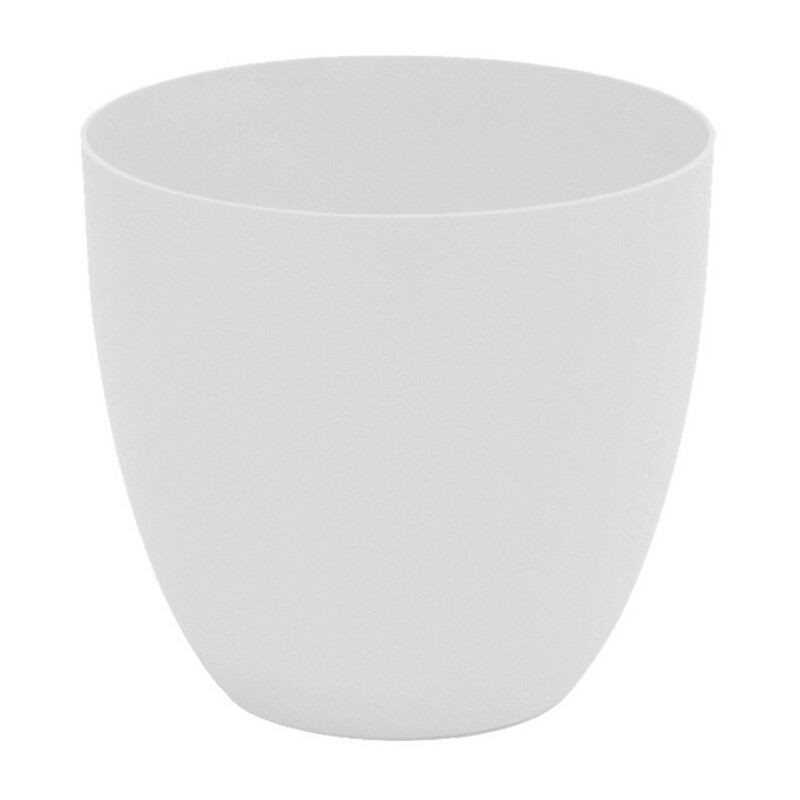 Weißer, Schalenförmiger Blumentopf, 22 Cm Durchmesser – Uv-beständig – Für Den Außenbereich Geeignet – Attraktive Textur – Hohe Langlebigkeit – Kunststoffen