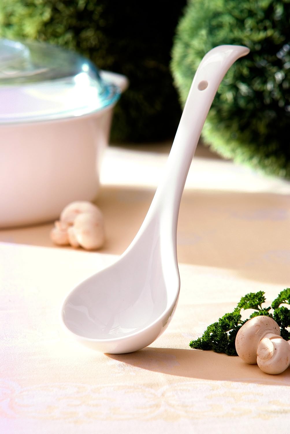 Suppenkelle – 1 Stück – Weißes Porzellan – Hitzebeständig – Profiküche – 27,5 Cm