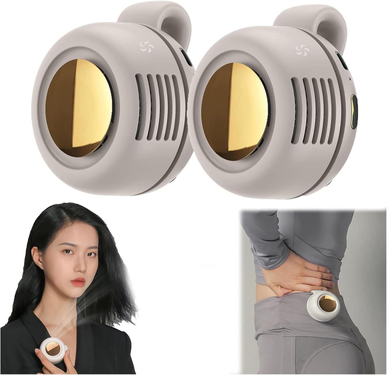 Jeiibrzui Tragbarer Clip-ventilator – Kompakte Größe – 2er-pack, Usb-aufladbar – Weiß