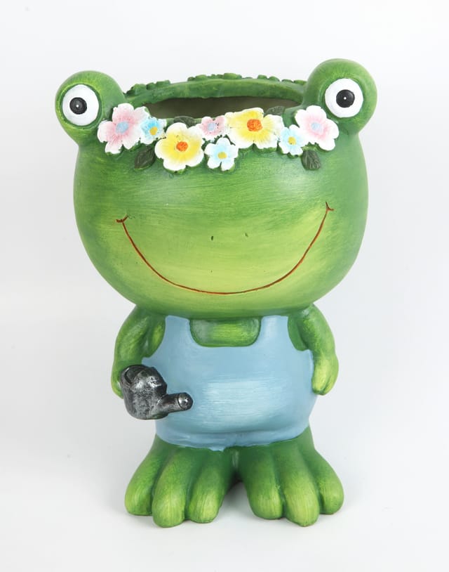 Trendline - Pflanztopf Polyresin Frosch 30 X 17 X 21 Cm Grün