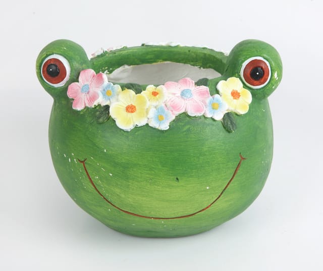 Trendline - Pflanztopf Polyresin Frosch 18 X 17 X 21 Cm Grün