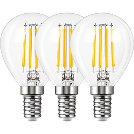 6w E14 Kleine Edison-schraubglühbirne Mit Glühfaden, 60w G45 Mini-golfball-led-glühbirne 2700k Warmweiß, 600lm Led-vintage-glasbirnen E14, Nicht Dimmbar, 3er-pack