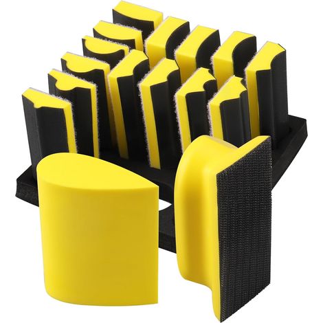 16-teiliges Set Aus Mausförmigen Klett-handschleifklötzen, Konvexen Und Konkaven Klett-handpads Für Holzbearbeitung Und Möbelrestaurierung