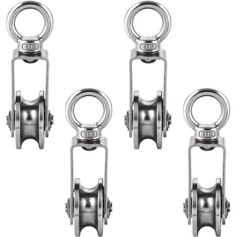 Satz Mit 4 Rollen Und 2 Kugellagern - Edelstahl - 48 Mm - Typ V - Für 12 Mm Seile