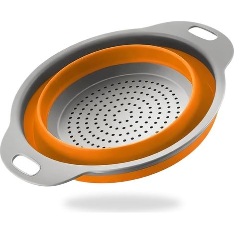Zusammenklappbares Silikon-sieb, Faltbares Nudelsieb, Platzsparend, Leicht Zu Reinigen, Küchenhelfer Zum Abtropfen Von Nudeln, Gemüse Und Obst, Kompakt Und Tragbar