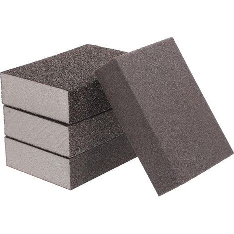 Set Mit 4 Schwarzen Schleifschwämmen Für Holz, Tragbare, Hochdichte Schaumstoff-schleifschwämme, Leicht Zusammendrückbar, Zum Schleifen Und Polieren Von Wänden