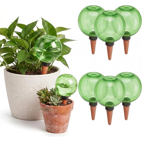 6er-set Bewässerungskugeln (500 Ml) – Automatische Und Selbstbewässernde Pflanzenbewässerung – Transparente Wasserkugeln Für Zimmerpflanzen, Balkone Und Gärten – Wasserspender