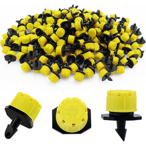 200 Stück Verstellbare Tropfbewässerungssprinkler, Verstellbare Mikro-tropfbewässerungs-emitter, Bewässerungssprinklerköpfe Für Blumenbeete, Gärten Und Rasenflächen, Gelb