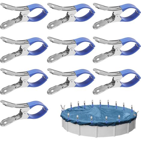 10 Stück Metall-poolabdeckungsklemmen Mit Schutzhülle, Hochspannungsklemmen Für Aufstellpools, Befestigungsclips Für Planenabdeckungen, Wind- Und Uv-beständig, Für Den Außenbereich, Diy-fotos