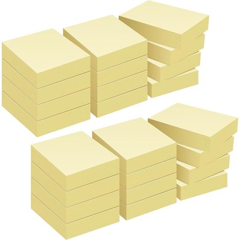 Haftnotizen, 2400 Blatt, 51 X 38 Mm, 100 Blatt Pro Block, Geeignet Für Notizen, Nachrichten Und Erinnerungen – Gelb