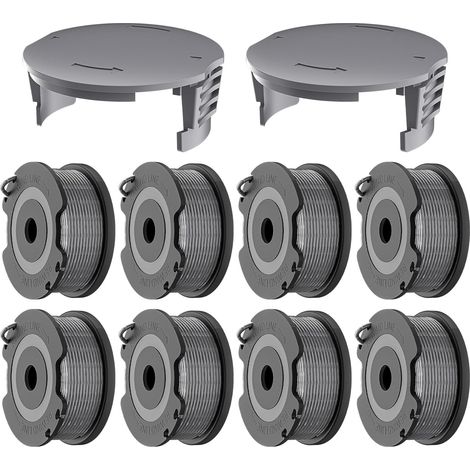 8 Spulen 1,60 Mm Freischneiderfaden, 4,90 M, Ersatzfadenspule Kompatibel Mit Bosch Easy Grasscut 18-230 (8 Fadenspulen, 2 Abdeckungen)