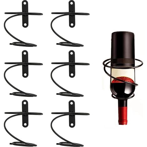 6er-set Wand-weinregale – Präsentationsständer Für Rotweinflaschen Inklusive Schrauben, Weinregal-organizer Aus Metall