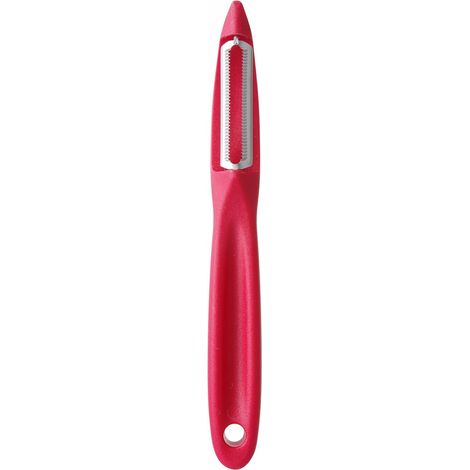 Universal-schäler Mit Pendelklinge, Gezahnte Klinge: 50 Mm, Für Obst Und Gemüse, Gezahnte Kante, Doppelseitig, Küchenschäler, Kartoffelschäler, 175 X (h) 22 Mm, Edelstahl, Polypropylen, Rot