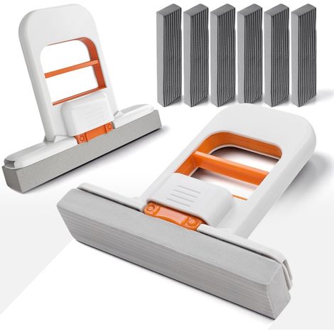 2-teiliges Mini-wischmopp-set, Faltbarer Mini-wringmopp, Selbstauswringender Schwammmopp Für Nass- Und Trockenreinigung Mit 6 Schwämmen, Reinigt Oberflächen In Küche, Bad, Büro Und Autoinnenraum