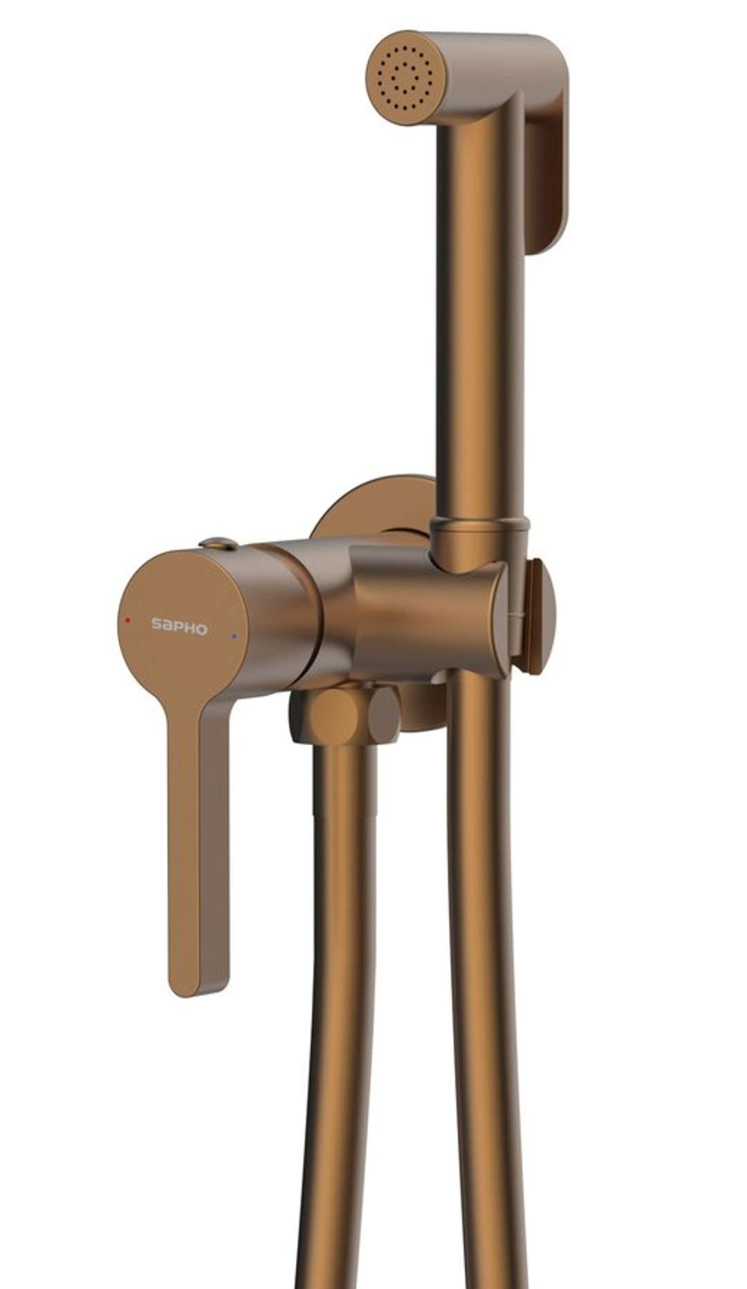 Sapho Iconic - Unterputz-bidetarmatur Mit Stop-dusche, Mattes Kupfer Af040pg