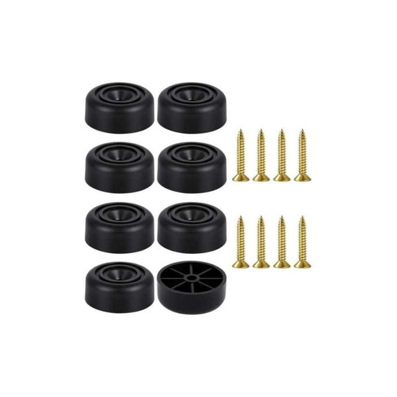 8pcs Pieds De Meubles Ronds À Visser, 3313mm Pieds D'Armoire En Plastique, Pieds De Meubles Ronds En Plastique Avec Vis, Pied De Meuble Noir Antidérapants, Pour Armoire, Canapé, Chaise