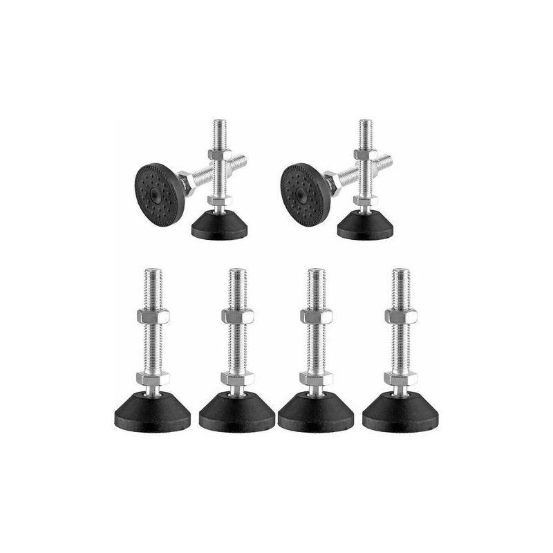 8pcs Vis De Réglage Pour Pieds De Meuble, Pied Vis M8 Pied A Visser Ajustables De Montage Au Sol Capacité De Charge : Jusqu‘à 300 Kg, Vis, Écrou Et Rotule En Acier Pieds De Nivellement
