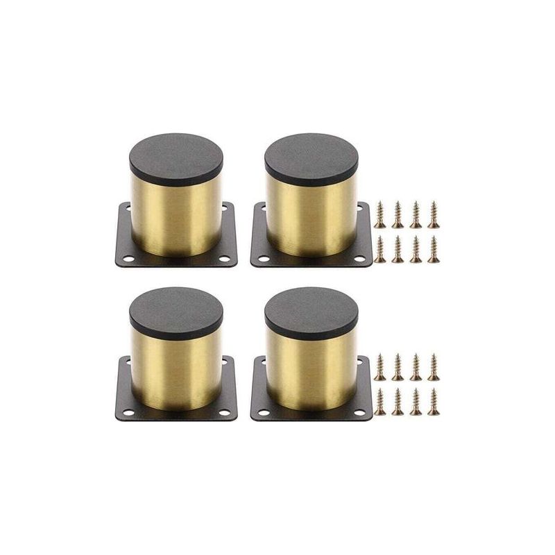 Lot De 4 Pieds De Meuble De 5 Cm En Acier Inoxydable - Pour Chaises, Table, Armoire, Bureau, Canapé, Meubles - Avec Vis - Montage Facile - Rond (doré)