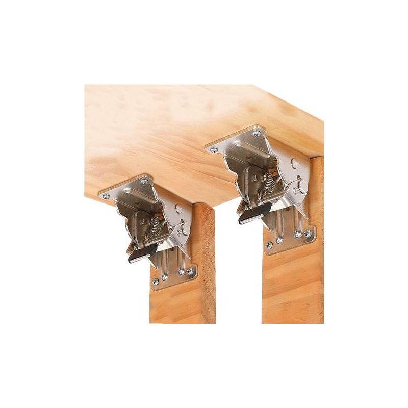 2 Supports Pliables, Charnières Autobloquantes, Pieds Et Entretoises Pliables Pour Meubles, Charnières Pour Tables, Lits Et Mécanismes De Meubles, Argent