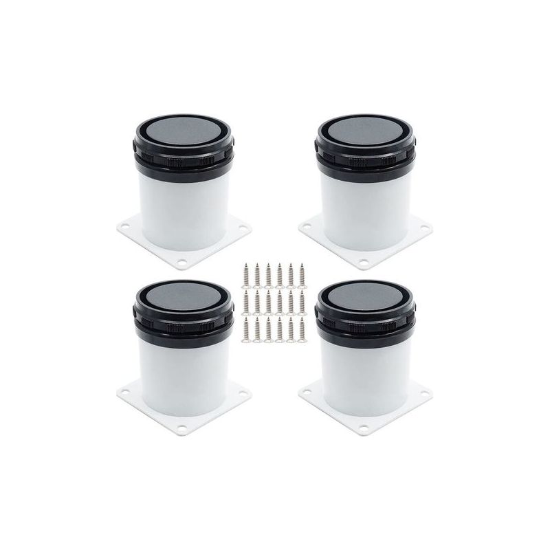 Ensemble De 4 Pieds De Meuble Réglables En Acier Inoxydable Avec Vis - Blanc, Hauteur De 5cm-
