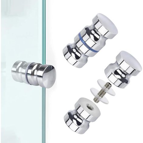 2 Paar Glasduschtürgriffe, Badezimmertürgriffe Aus Aluminiumlegierung, Runde Duschtürgriffe, Ersatzteile Für Schiebetürgriffe