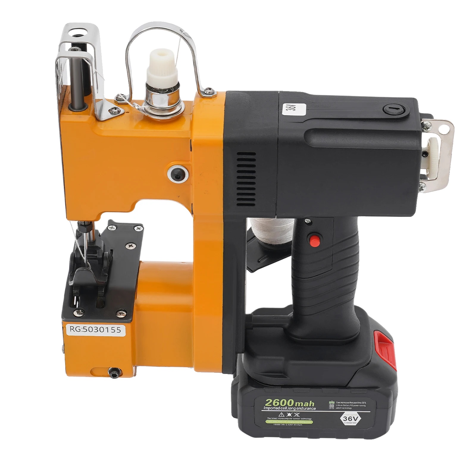Beutelverschlussmaschine, 190w Leistung, 36v Batterie, 2600 Stiche/min, 18000 U/min Motordrehzahl, 4,75 Kg Gewicht