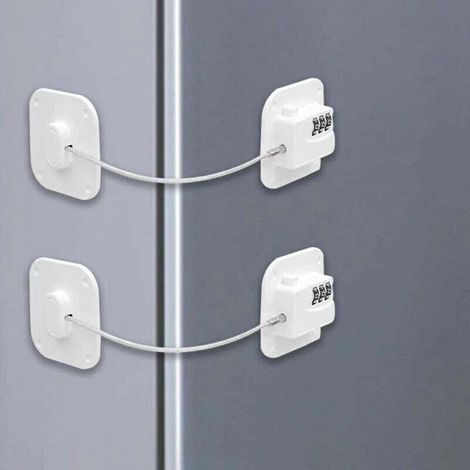 Set Mit 2 Kühlschrankschlössern Mit Code, Kindersichere Kühlschrankschlösser, Selbstklebende Zahlenschlösser Für Kühlschränke, Sicherheitsschlösser Für Kühlschranktüren, Fenster, Schränke Und Regale