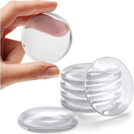5 Cm Wandmontierter Türgriffstopper, 6er-pack Transparente Silikon-türgriffe, Runde Wandschutzpads, Wandschutzpads Für Türgriffe