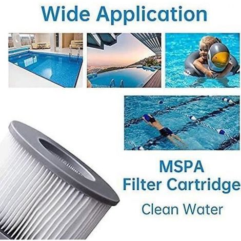 Wasserfilter - Mspa - 6er-pack - Automatische Filterung - Kompatibel Mit Brast Whirlpools - 90 Lamellen