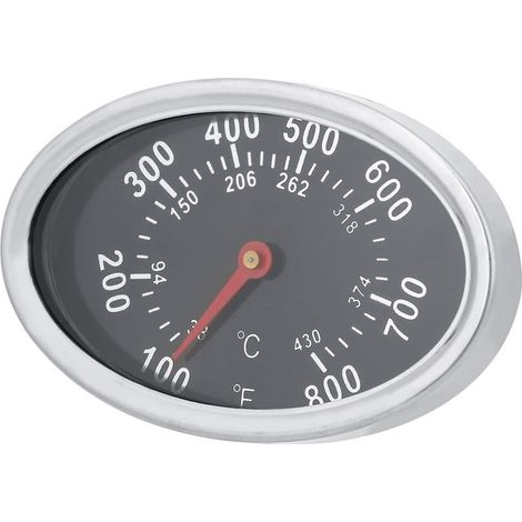 Deckelthermometer, Ovales Edelstahl-thermometer Für Grill, Smoker Und Barbecue, Temperaturanzeige, 38 °c Bis 430 °c, Ersatzteil, 7,4 X 4,7 X 3,4 Cm