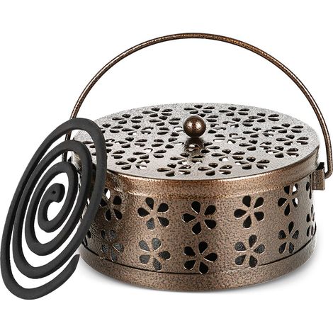 Spiralförmiger Moskitohalter Aus Metall, Spiralförmiger Moskitoständer Für Den Innen- Und Außenbereich, Spiralförmige Moskitobox Aus Eisen Für Zuhause, Outdoor, Angeln, Reisen (bronze)
