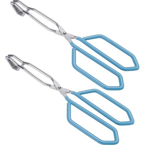 Küchenzange Aus Edelstahl, 2er-set, Blau, 28 Cm Lang, Grillschere, Wurstwender, Hitzebeständig, Küchenzange